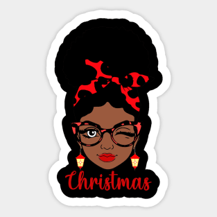 Christmas, Black Woman Sticker